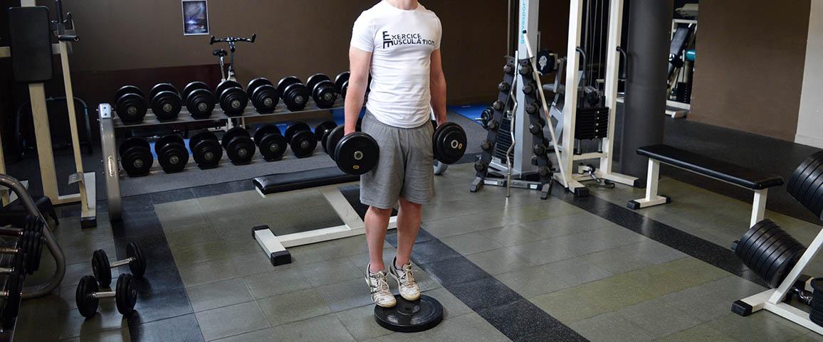 Mollets debout avec haltères - Standing dumbbell calf raise